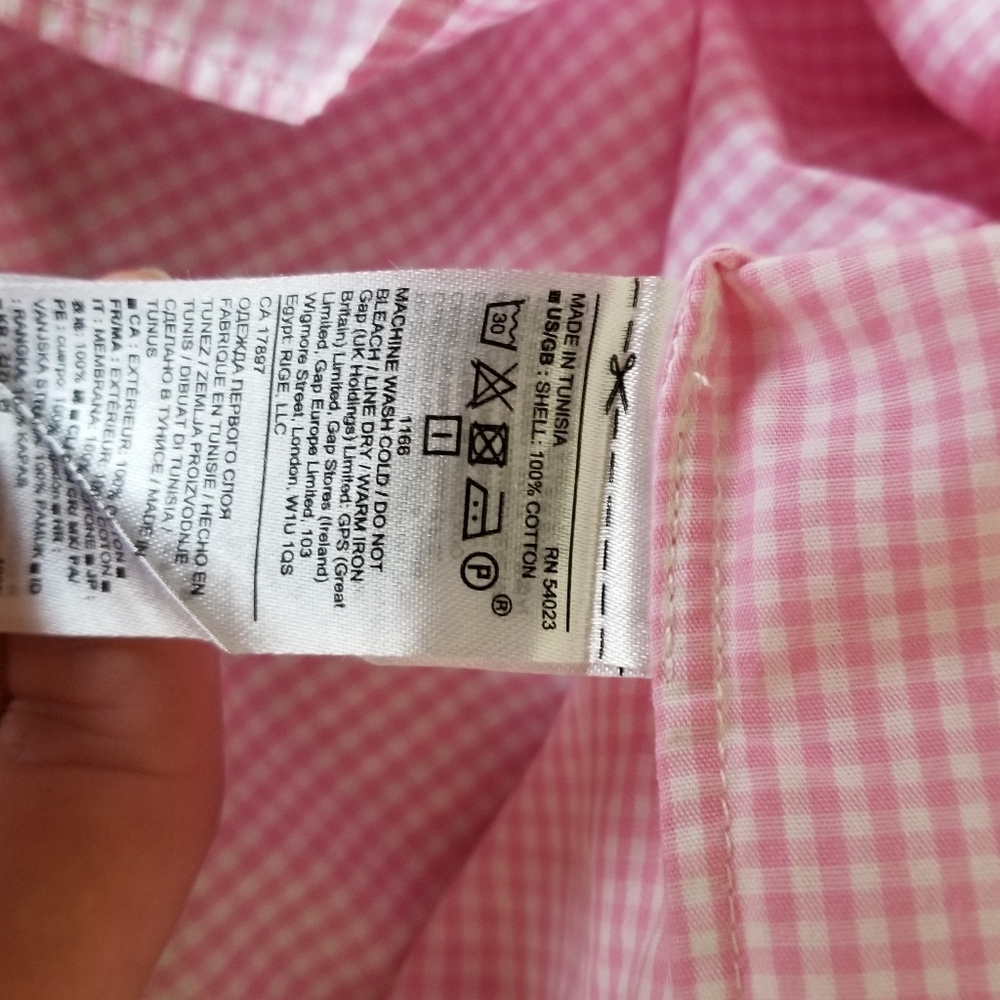 Banana Republic Gingham Round Neck Short Sleeve Cotton Top Pink Size S S… - Picture 5 of 5